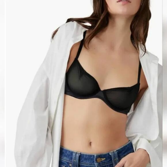 NWT Free People Black Heartthrob Underwire Bra - L - Picture 5 of 13
